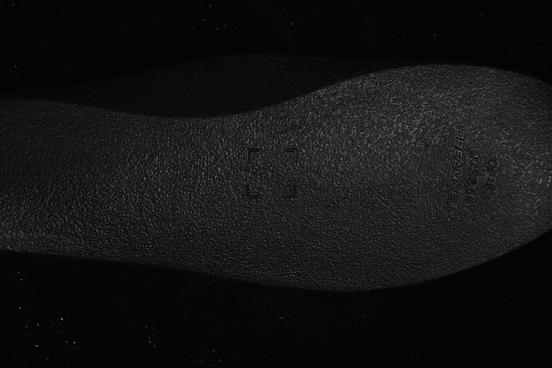 Close-up of the textured black outsole
