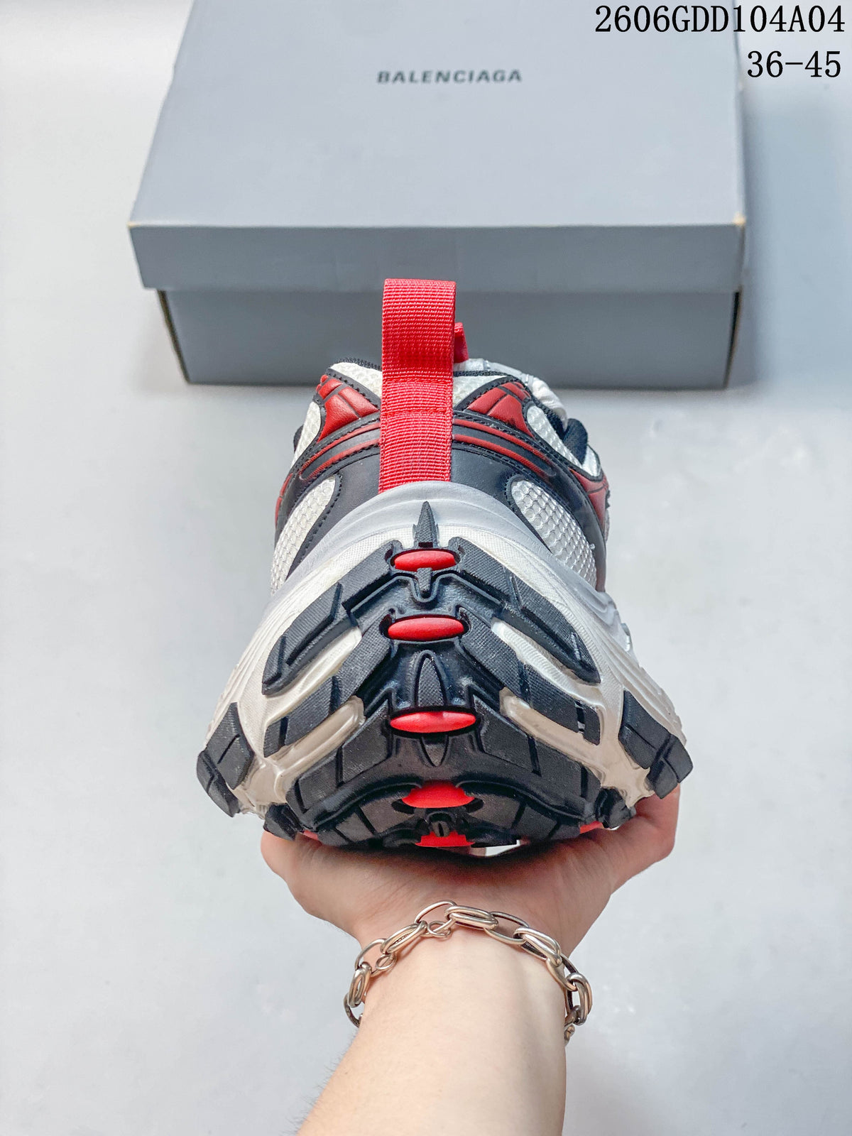 Rear view showing the heel pull tab and chunky outsole