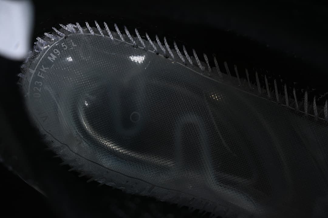 Close-up of the patterned outsole surface.