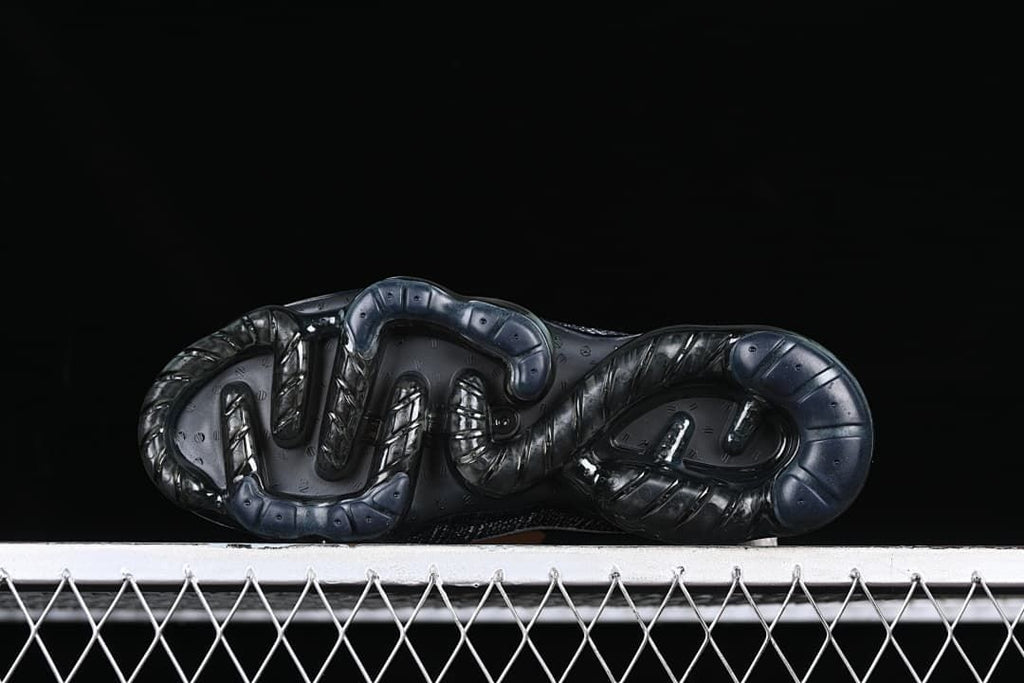 Underside view of the shoe outsole