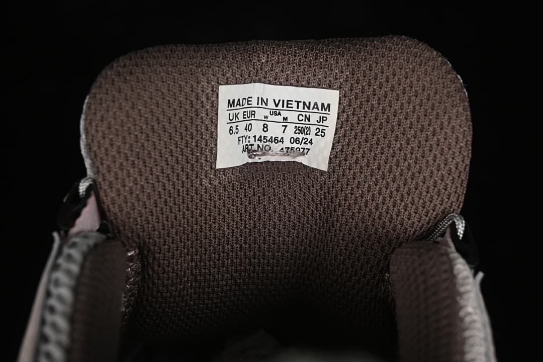 Tongue size label on the photographed Salomon shoe