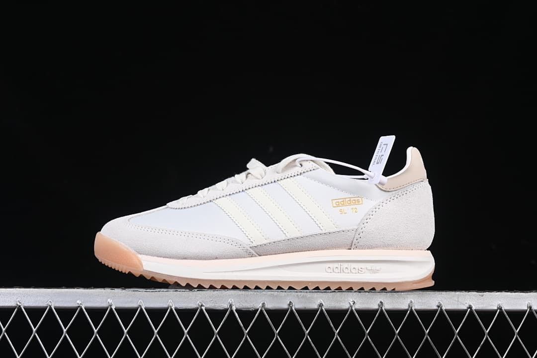 Side view of an off-white adidas SL 72 RS sneaker