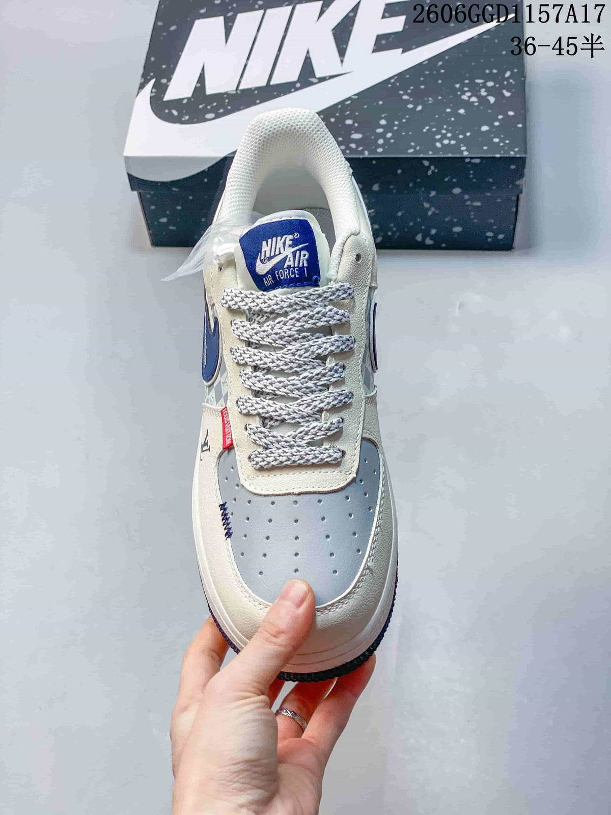 Top view showing the perforated toe and patterned laces