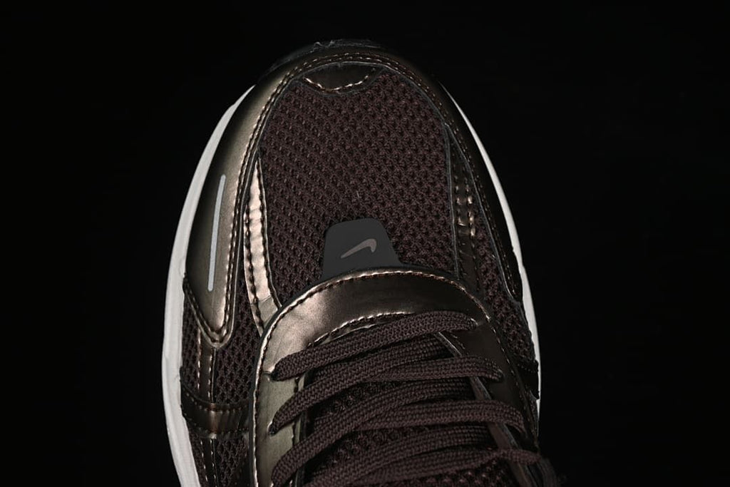 Top-down view of the sneaker toe and lace area