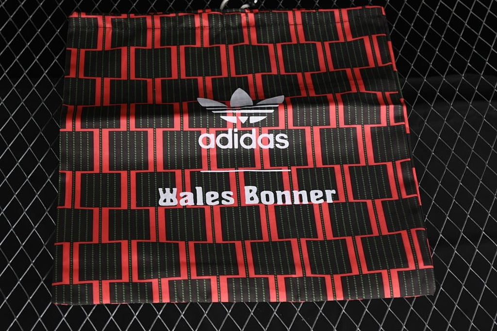 Adidas and Wales Bonner-branded patterned shoe box