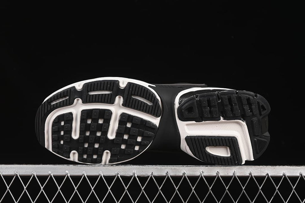 Underside view showing the black-and-white outsole tread