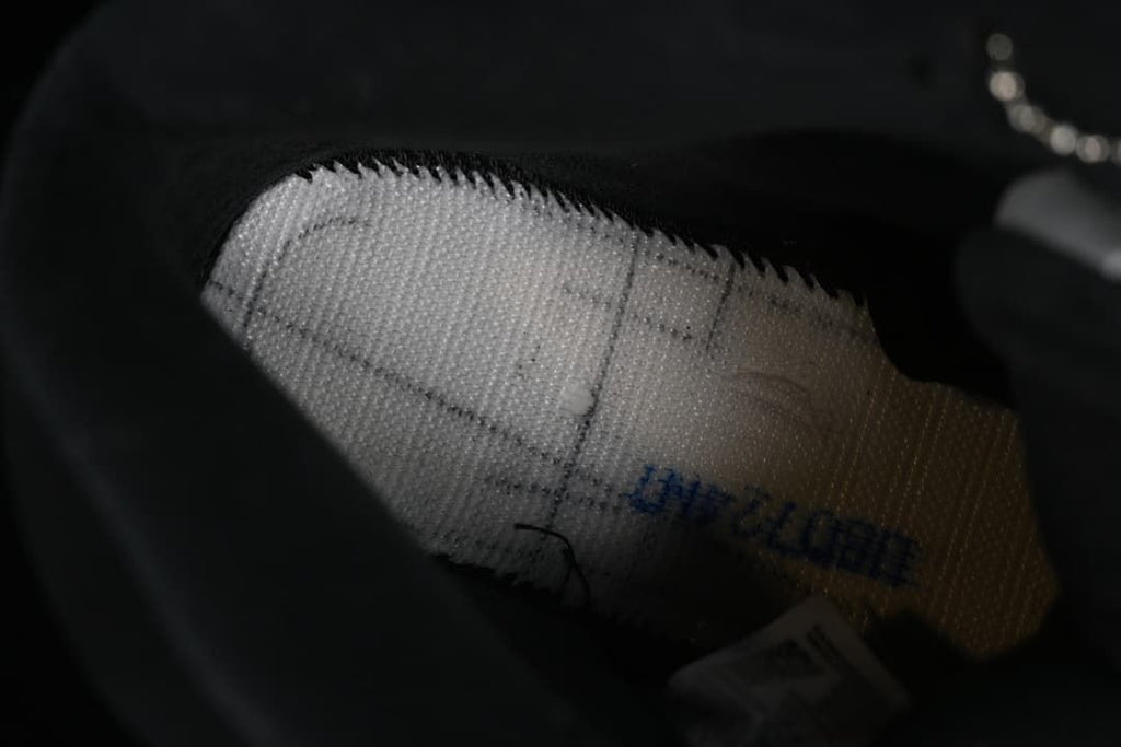 Close-up view inside the shoe
